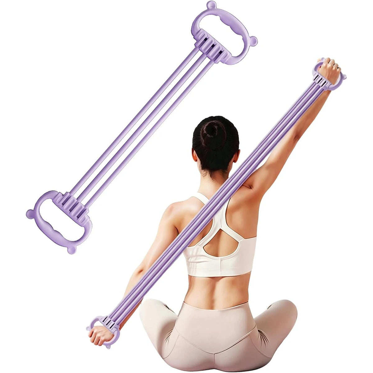 Resistance Bands with Handles 15-90LBS, Figure 8 Elastic Exercise Bands, 6 Fitness Workout Ropes for Women & Men, Arm, Shoulder, Back, Chest & Full Body Training, Home Gym, Strength Training, Stretching, Yoga & Pilates