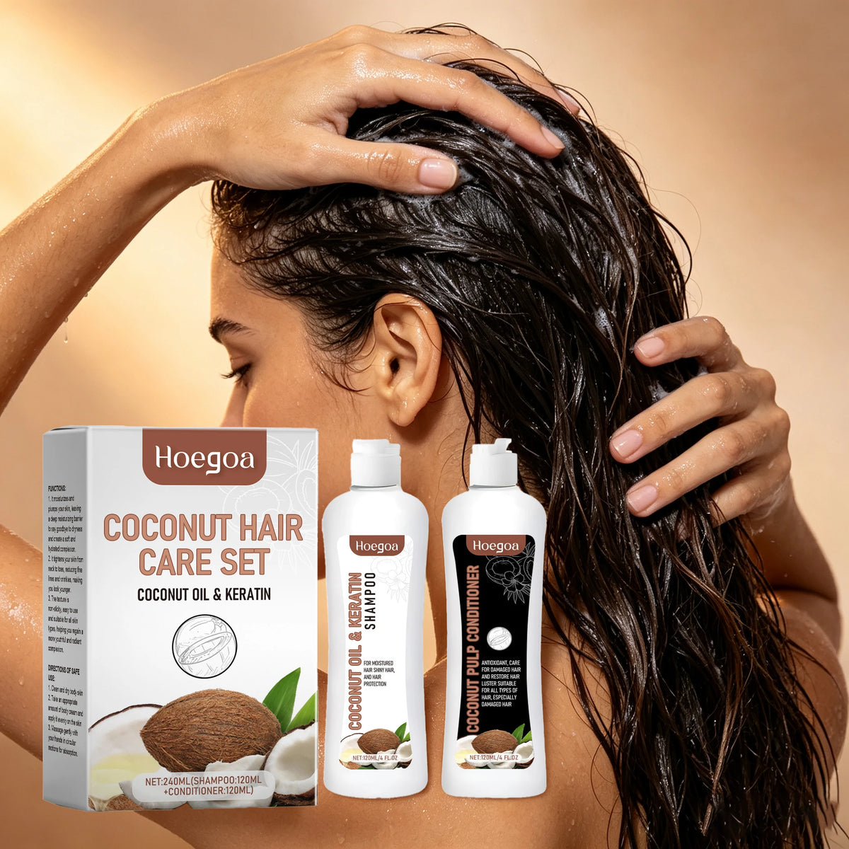HOEGOA Coconut Keratin Shampoo And Conditioner Set