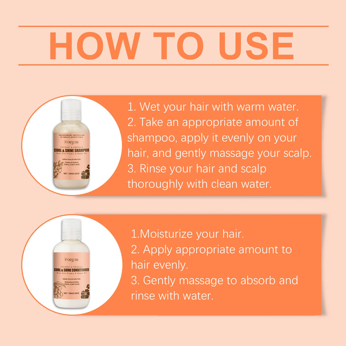 Hoegoa Coconut Hair Shampoo Conditioner Set