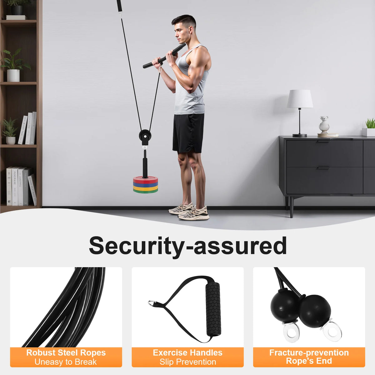 Cable Weight Pulley System Gym, Manual Cable Lat Pull Fitness, Home Fitness System Squat Racks, Power Racks Load Capacity 120kg/264.55 lbs