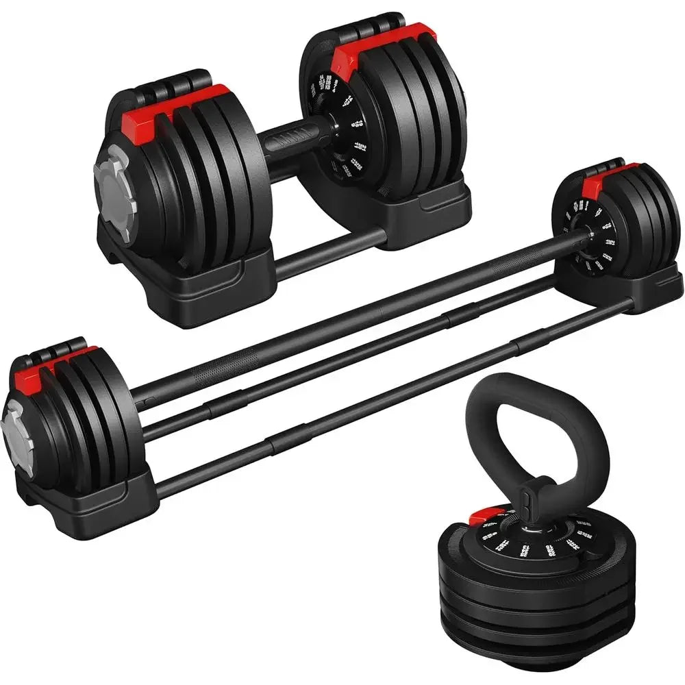 Adjustable Dumbbells Set - 40lbs to 90lbs, with Tray, Ideal for Men and Women Strength Training