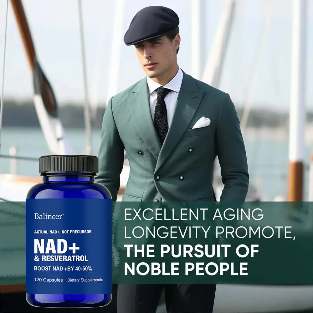 Optimized NAD+ and Resveratrol Supplement To Help Support Cell Regeneration, Natural Energy, Focus and Memory