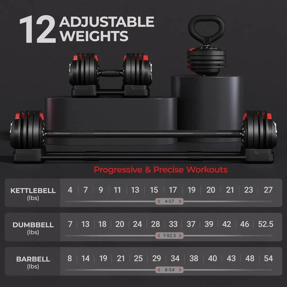 Adjustable Dumbbells Set - 40lbs to 90lbs, with Tray, Ideal for Men and Women Strength Training