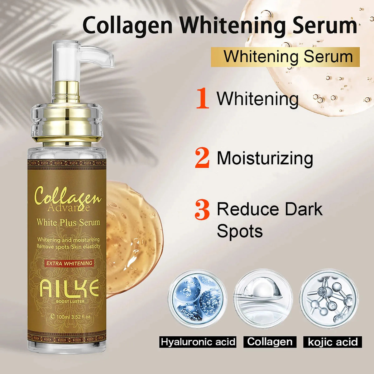 AILKE Collagen Skin Care Kit, Reduce Spots, Whitening, Even Skin Tone, For Dark Skin, Black Skin, African Skin, Caramel Skin