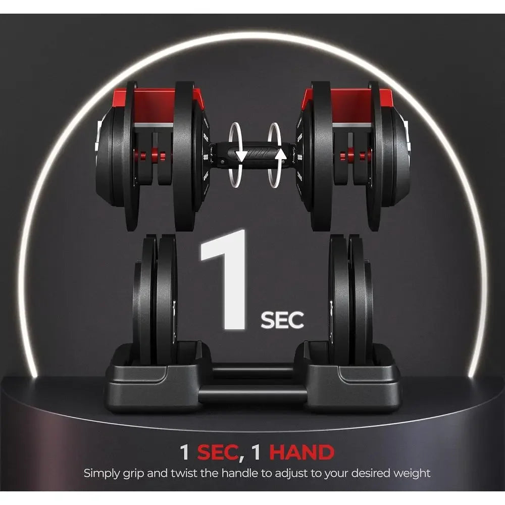 Adjustable Dumbbells Set - 40lbs to 90lbs, with Tray, Ideal for Men and Women Strength Training