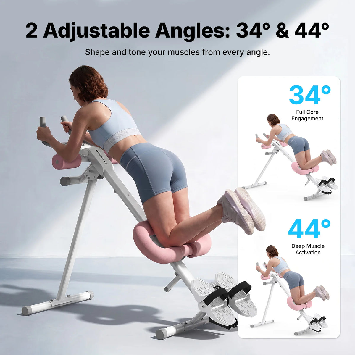 MERACH  4-in-1 Foldable Ab Trainer Rowing Roman Chair Leg Exerciser Home Gym Machine Adjustable Resistance Full Body Workout Equipment for Home Use Low Impact Core Training for Beginners & Seniors