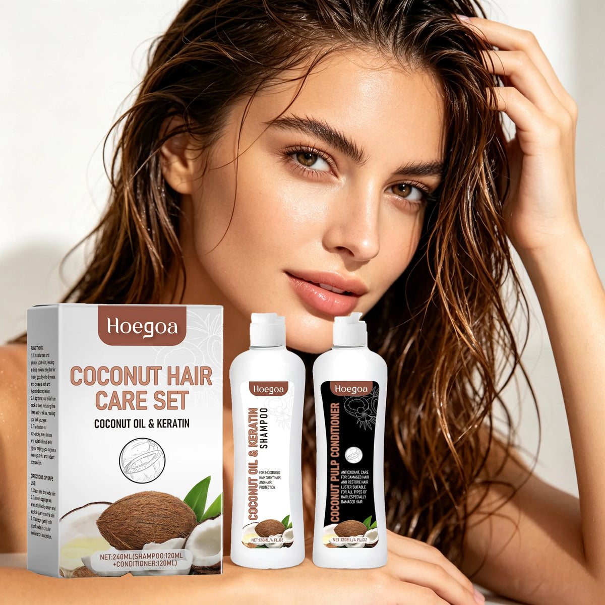 HOEGOA Coconut Keratin Shampoo And Conditioner Set
