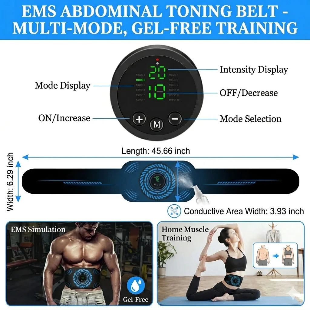 Jitesy EMS Abdominal Muscle Stimulator Belt