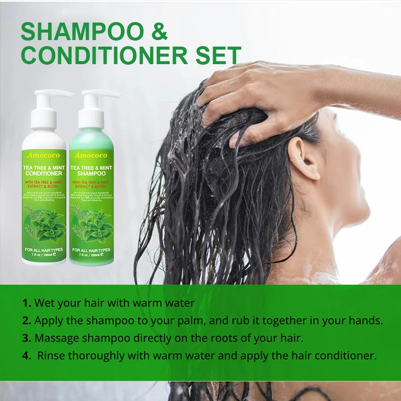 AMOCOCO Tea Tree Shampoo And Conditioner Set