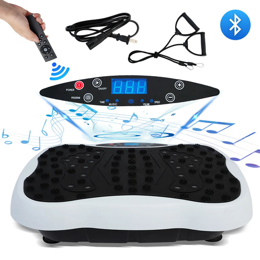 Full-Body Vibration Platform Exercise Machine Training Equipment Vibrate Fitness Workout Resistance Bands Remote Control BT