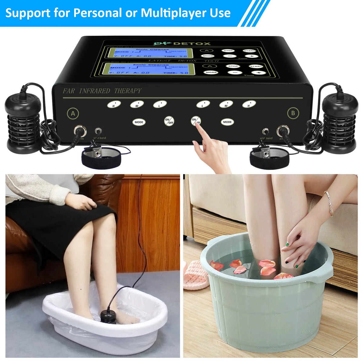 Dual Ionic Foot Bath And Infrared Waist Spa Device
