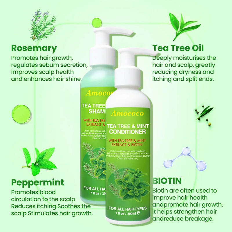 AMOCOCO Tea Tree Shampoo And Conditioner Set