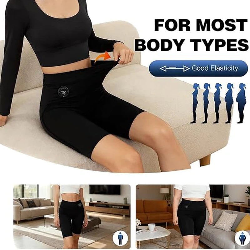 Women EMS Massage Pants Muscle Stimulation Five Pants 6 Modes Lift Buttocks Yoga Pants for Shape Slimming Legs