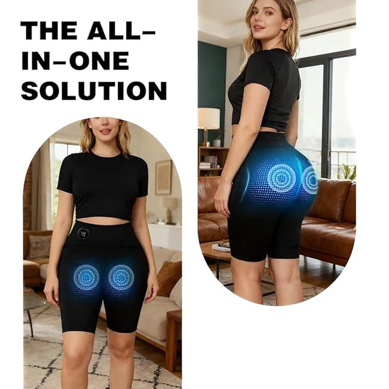 Women EMS Massage Pants Muscle Stimulation Five Pants 6 Modes Lift Buttocks Yoga Pants for Shape Slimming Legs